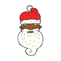cartoon grim santa face N8