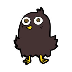 funny cartoon bird N133
