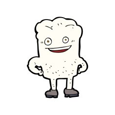 cartoon tooth looking smug N10