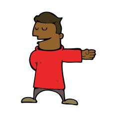cartoon man gesturing direction N8