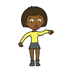 cartoon surprised woman N175