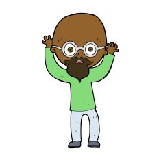 cartoon stressed bald man N8