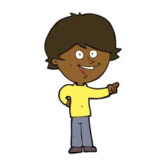 cartoon boy laughing and pointing N8