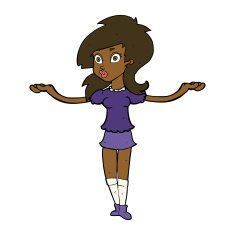 cartoon confused pretty girl N7