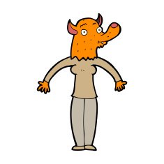 cartoon friendly fox woman N4