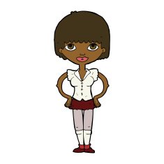 cartoon woman with hands on hips N156