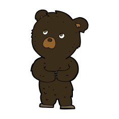 cartoon black bear cub N47