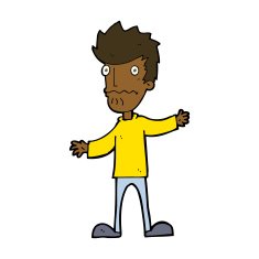 cartoon nervous man N115
