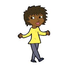 cartoon woman with no worries N27