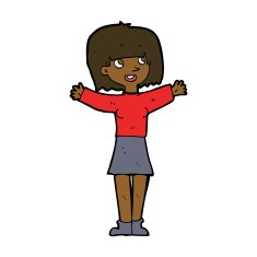 cartoon excited woman N97