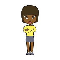 cartoon woman with crossed arms N34