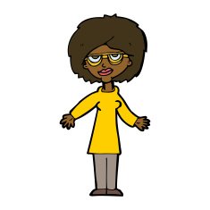 Cartoon Woman Wearing Glasses N16