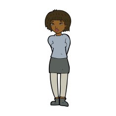 cartoon shy woman N36