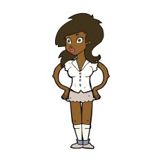 cartoon pretty woman N208