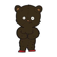 cartoon teddy black bear cub N8