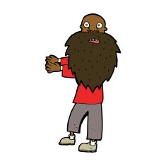 cartoon bearded old man N29