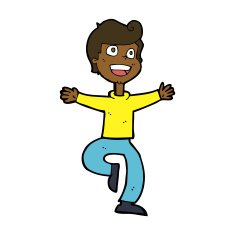 cartoon excited boy N114