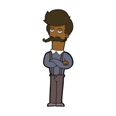 Cartoon Man With Mustache N80