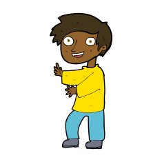 cartoon excited boy N115