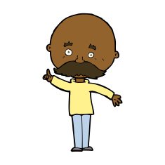cartoon bald man with idea N17