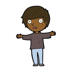 cartoon worried boy N25
