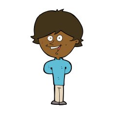 cartoon happy boy N186