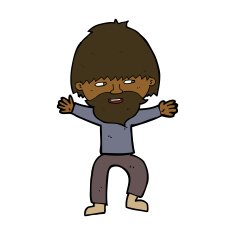 cartoon happy man with beard N33
