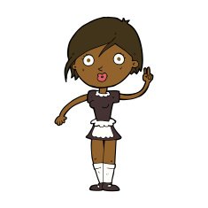cartoon waitress making hand gesture N8