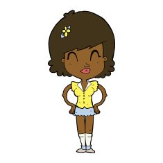 cartoon happy woman N198