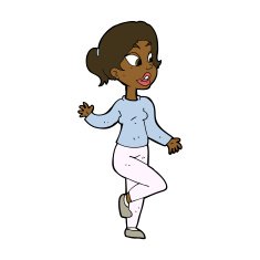 cartoon friendly woman waving N37