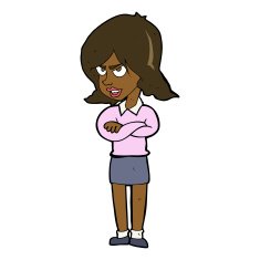 cartoon angry woman N14