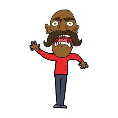 cartoon angry old man N116