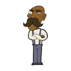 cartoon angry old man N117