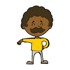 cartoon man making camp gesture N23