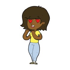 cartoon woman in love N123