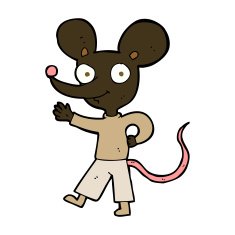 cartoon waving mouse N8