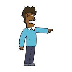 cartoon man accusing N17