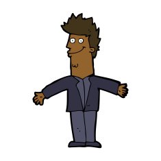 cartoon happy man with open arms N9
