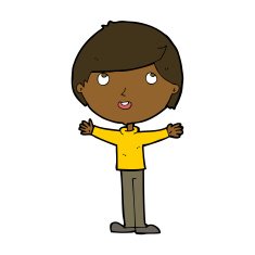 cartoon happy boy N187