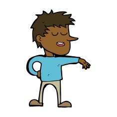 cartoon man making dismissive gesture N14