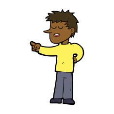 Cartoon Man Pointing N159