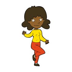 cartoon friendly woman waving N38