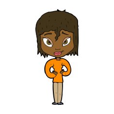 cartoon satisfied woman N8