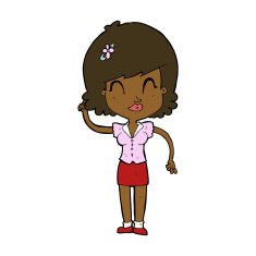 cartoon pretty woman with idea N55