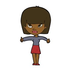 cartoon woman giving thumbs up symbol N50