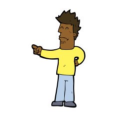 Cartoon Man Pointing N161