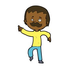 cartoon man with mustache pointing N22