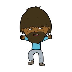 cartoon happy man with beard N35