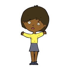 cartoon worried woman N57