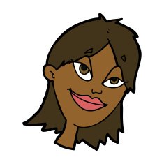cartoon happy woman N199